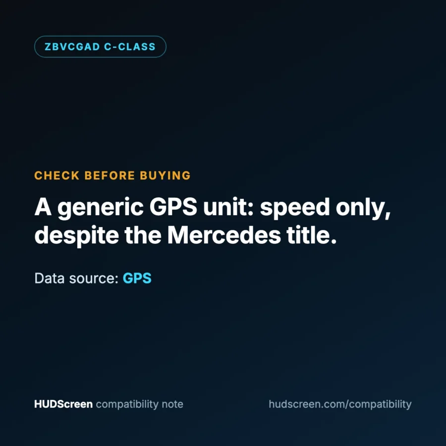 ZBVCGAD C-Class compatibility note by HUDScreen