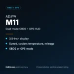 AZIJYV M11 spec summary card by HUDScreen
