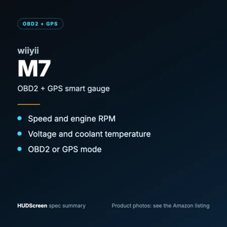 wiiyii M7 spec summary card by HUDScreen