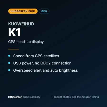 KUOWEIHUD K1 spec summary card by HUDScreen