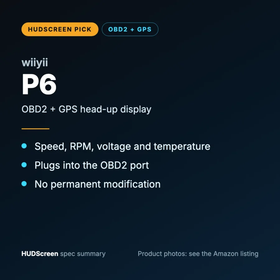 wiiyii P6 spec summary card by HUDScreen wiiyii P6 spec summary card by HUDScreen